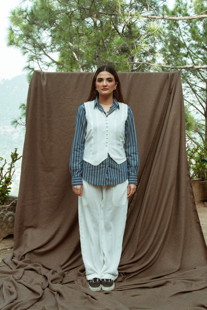 White Vest & Pants Set - Marasim