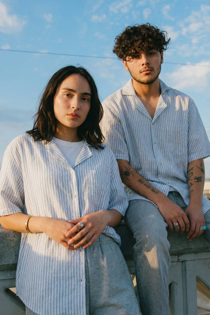 Dhoop - Thin Line Blue Shirt