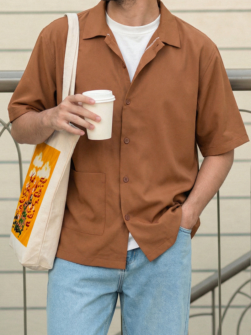 Dhoop - Plain Brown Cuban Shirt