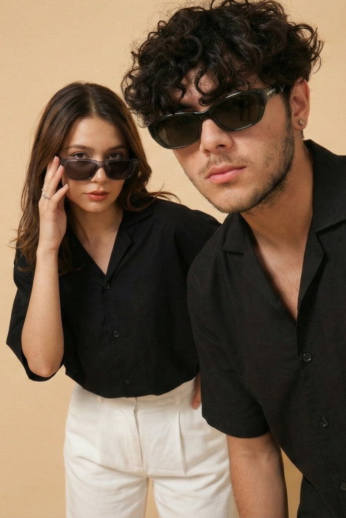 Dhoop - Plain Black Cuban Shirt
