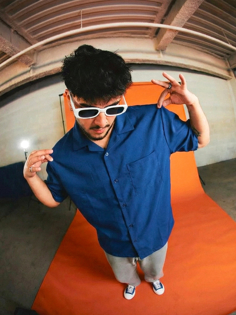 Dhoop - Plain Blue Cuban Shirt