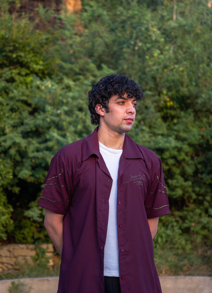 Maroon Button Down Shirt