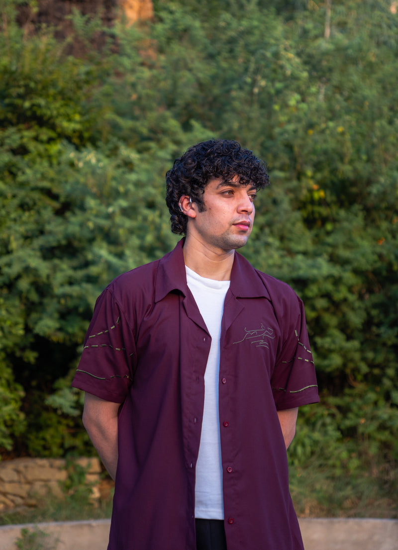 Maroon Button Down Shirt