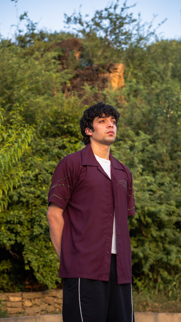 Maroon Button Down Shirt