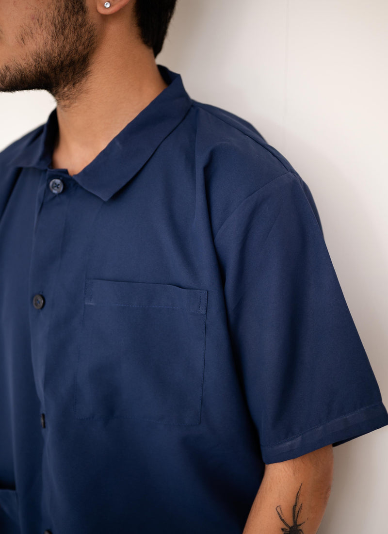 Dhoop - Plain Blue Cuban Shirt